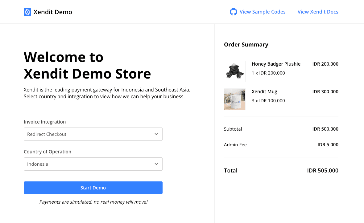 Xendit Checkout screenshot